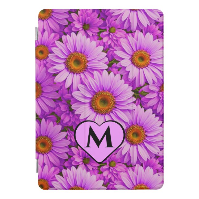 Elegant dark pink magenta floral daisies iPad pro cover (Front)