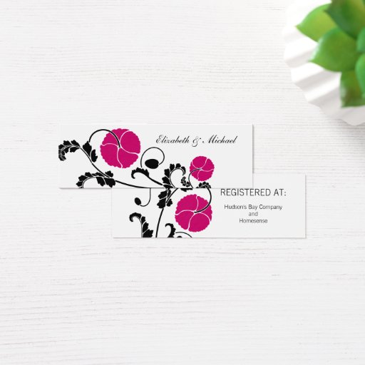 Customizable Elegant Dark Pink Poppy Gift Registry Cards Business Card Templates