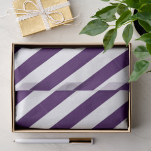 Elegant Dark Purple and White Striped Pattern Tissue Paper