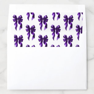Elegant Dark Purple Bow Coquette Bridal Shower Envelope Liner