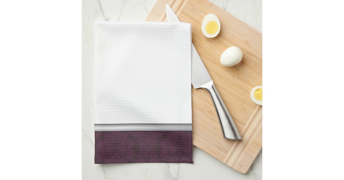 Elegant Dark Purple Damask Kitchen Towel Zazzle