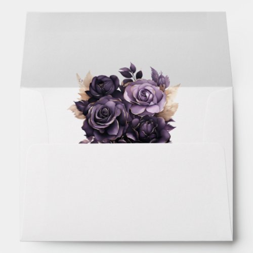 Elegant Dark Purple Roses Envelope