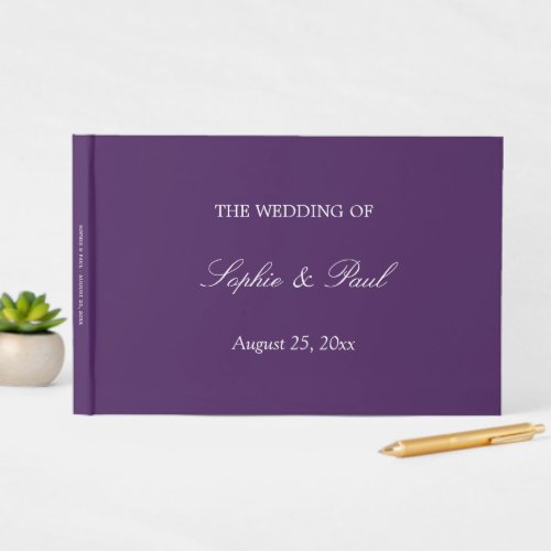 Elegant Dark Purple Wedding Guest Book