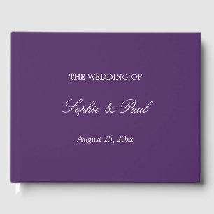 Elegant Dark Purple Wedding Guest Book