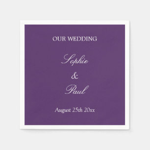 Elegant Dark Purple Wedding Napkins