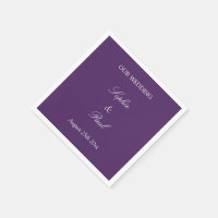 Elegant Dark Purple Wedding Napkins