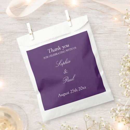 Elegant Dark Purple Wedding Thank You Favor Bags