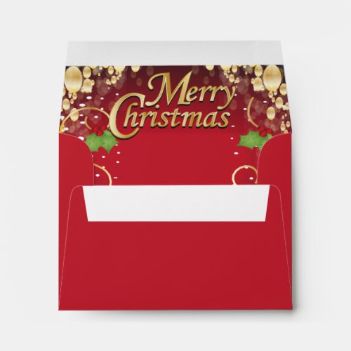 Elegant Dark Red and Gold Christmas Envelope