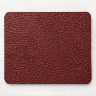 Elegant Dark red Faux Leather Print Mouse Pad