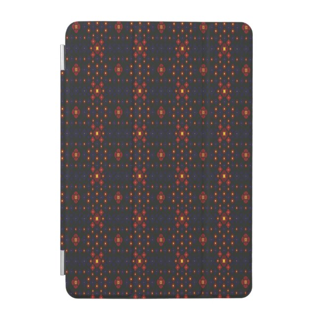  Elegant Dark Red Geometric Pattern iPad Case – Mo (Front)