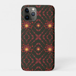 Elegant Dark Red Geometric Pattern iPhone 11 Pro C iPhone 11 Pro Case