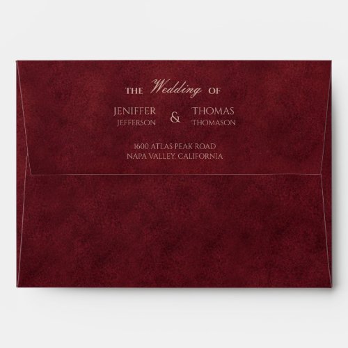 Elegant dark red Gothic Halloween Wedding Envelope