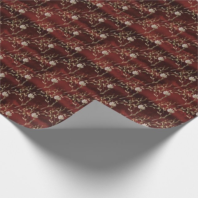 Elegant Dark Red Marsala Wrapping Paper (Corner)