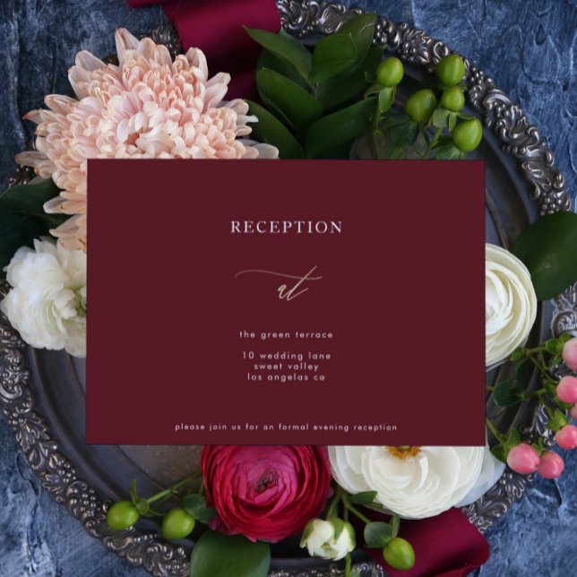 Elegant Dark Red Plum Burgundy Gold The Wedding Invitation (Creator Uploaded)