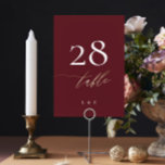 Elegant Dark Red Plum Burgundy Gold The Wedding Table Number<br><div class="desc">This card is part of a large collection - click below or ask me for me info</div>