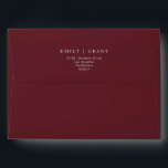 Elegant Dark Red Plum Burgundy White The Wedding Envelope<br><div class="desc">This card is part of a large collection - click below or ask me for me info
*the detail is faux gold not real foil</div>
