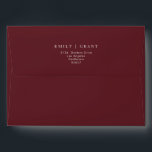 Elegant Dark Red Plum Burgundy White The Wedding Envelope<br><div class="desc">This card is part of a large collection - click below or ask me for me info
*the detail is faux gold not real foil</div>
