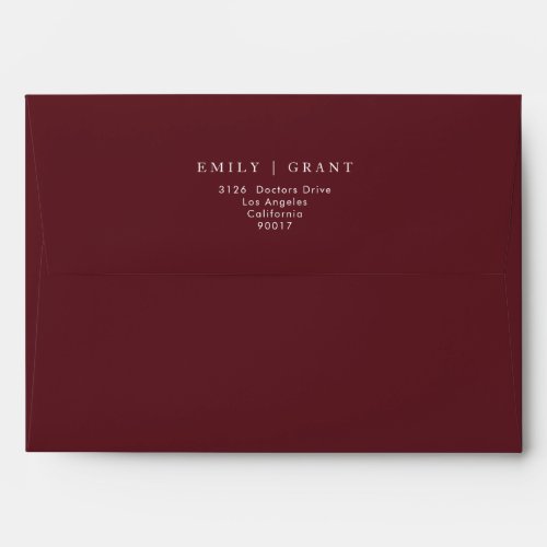 Elegant Dark Red Plum Burgundy White The Wedding Envelope