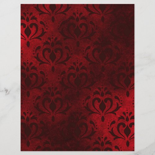 Elegant Dark Red Vintage Patterned Scrapbook Paper