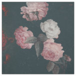 Elegant Dark Rich Chic Floral Pink Roses Fabric