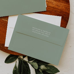 Elegant Dark Sage Green Return Address Envelope