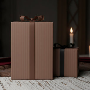 Elegant Dark Tan Pinstripes Wrapping Paper