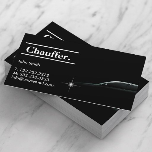 Customizable Elegant Dark Taxi Driver/Chauffeur Business Card