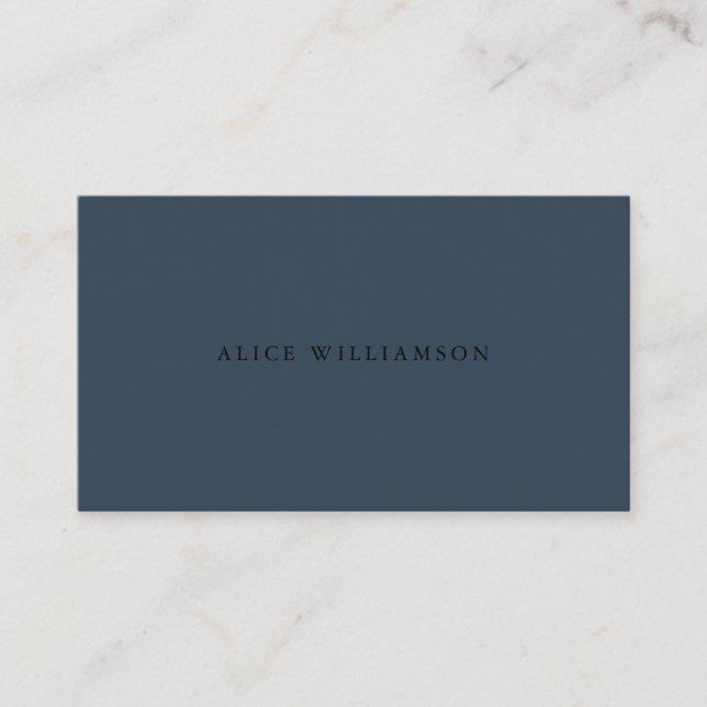 Elegant Dark Teal Blue Black Minimalist Classic Business Card (Front)