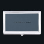 Elegant Dark Teal Blue Black Minimalist Custom Business Card Case<br><div class="desc">Elegant Dark Teal Blue Black Minimalist Classic Custom Business Card Case</div>