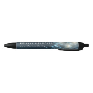 Elegant Dark Teal Bokeh Sparkle Fashion Boutique Pen