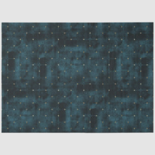Elegant Dark Teal Velvet Gold Dots Luxury Tissue Paper