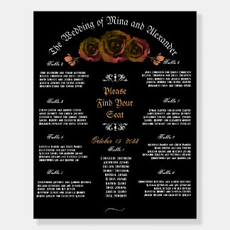 Elegant Dark Vintage Rose Goth Halloween Wedding Foam Board