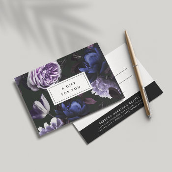 Elegant Dark Violet Floral | Gift Certificate by RedwoodAndVine at Zazzle