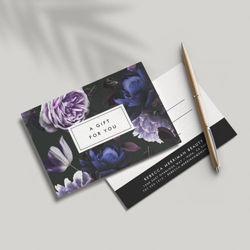 Elegant Dark Violet Floral  Gift Certificate