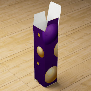 Elegant Dark Violet Purple and Gold Wine Box
