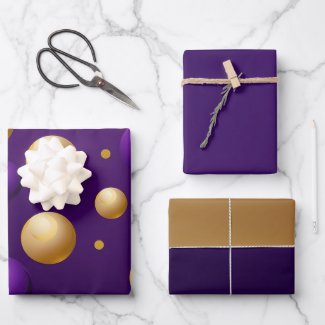 Elegant Dark Violet Purple and Gold