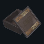 Elegant Dark Wood Grain Gold Frame-Monogram Jewelry Box<br><div class="desc">Elegant dark wood grain with ornate vintage frame in gold tones. Fully customizable text/monogram</div>