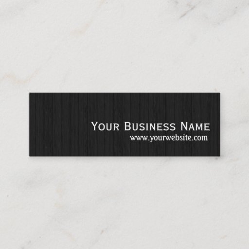 Customizable Elegant Dark Wood Texture Mini Business Card