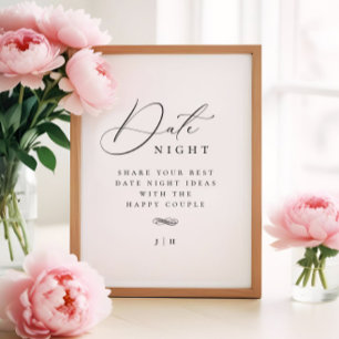 Elegant Date Night Ideas Activity Sign