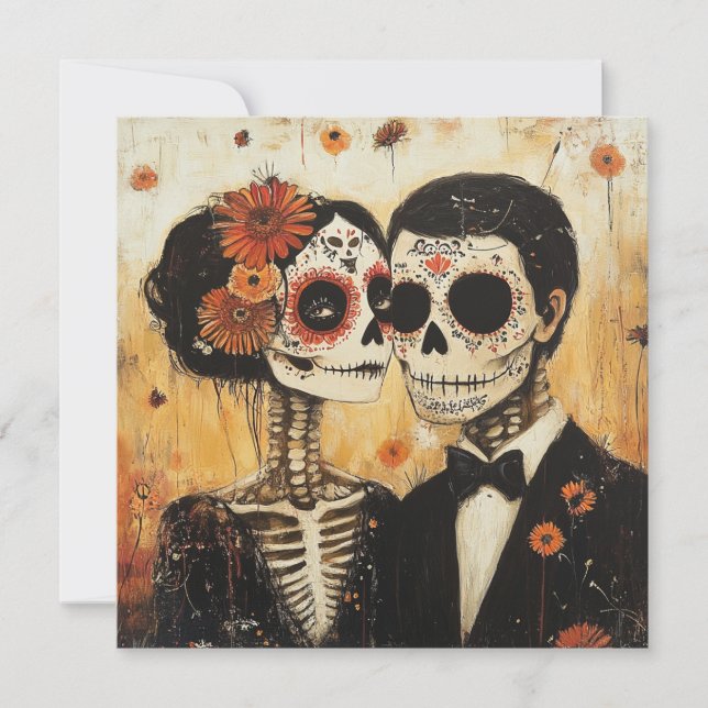 Elegant Day of the Dead Gathering  Invitation (Front)