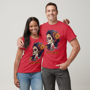 Elegant Day of the Dead Sugar Skull Woman T-Shirt