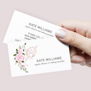 Elegant Day Spa and Beauty Salon Floral Business Card