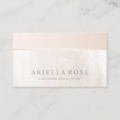 Elegant Day Spa and Salon Blush Pink White Marble Business Card (Front)