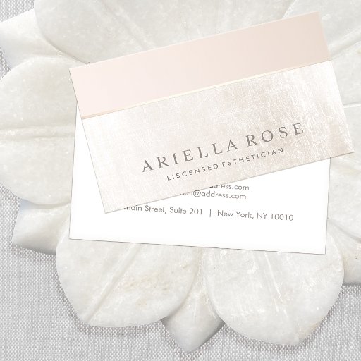 Customizable Elegant Day Spa and Salon Blush Pink White Marble Business Card
