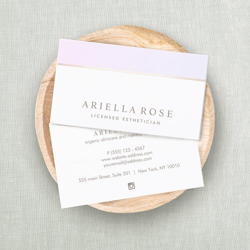 Elegant Day Spa and Salon Pastel Pink Gold   Business Card
