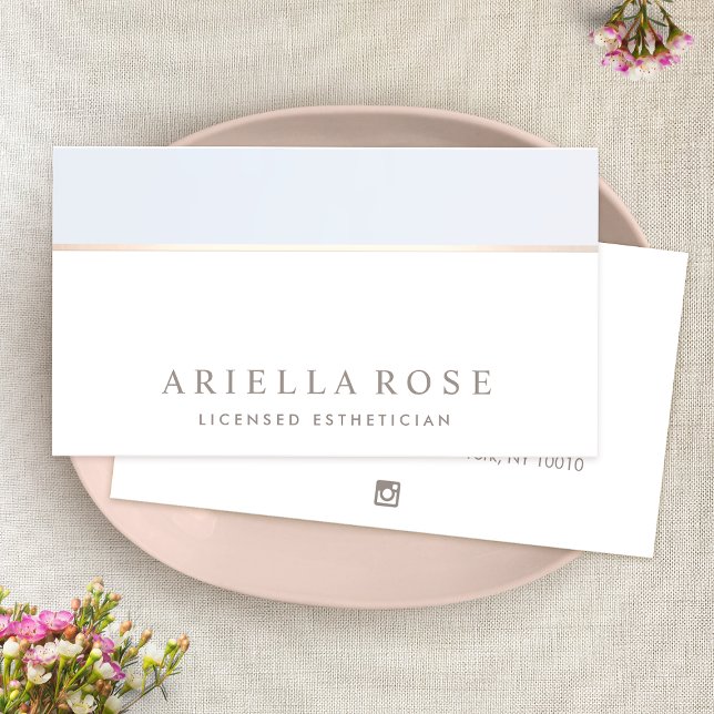 Elegant Day Spa and Salon White Gray Gold   Business Card (Creator Uploaded)