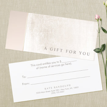 Elegant Day Spa Pink Marble Salon Gift Certificate by sm_business_cards at Zazzle