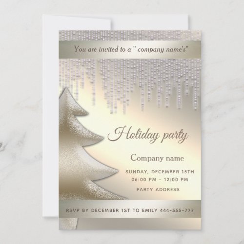 Elegant dazzle shiny corporate Christmas party Inv Invitation
