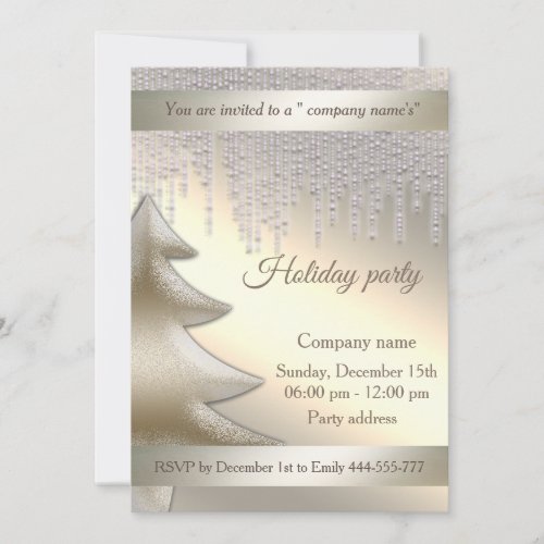 Elegant dazzle shiny corporate Christmas party Invitation