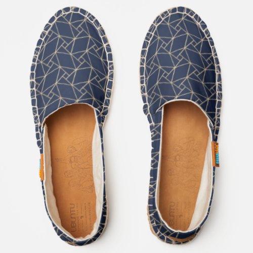   Elegant Deco Abstract Geometric Modern Navy Blue Espadrilles